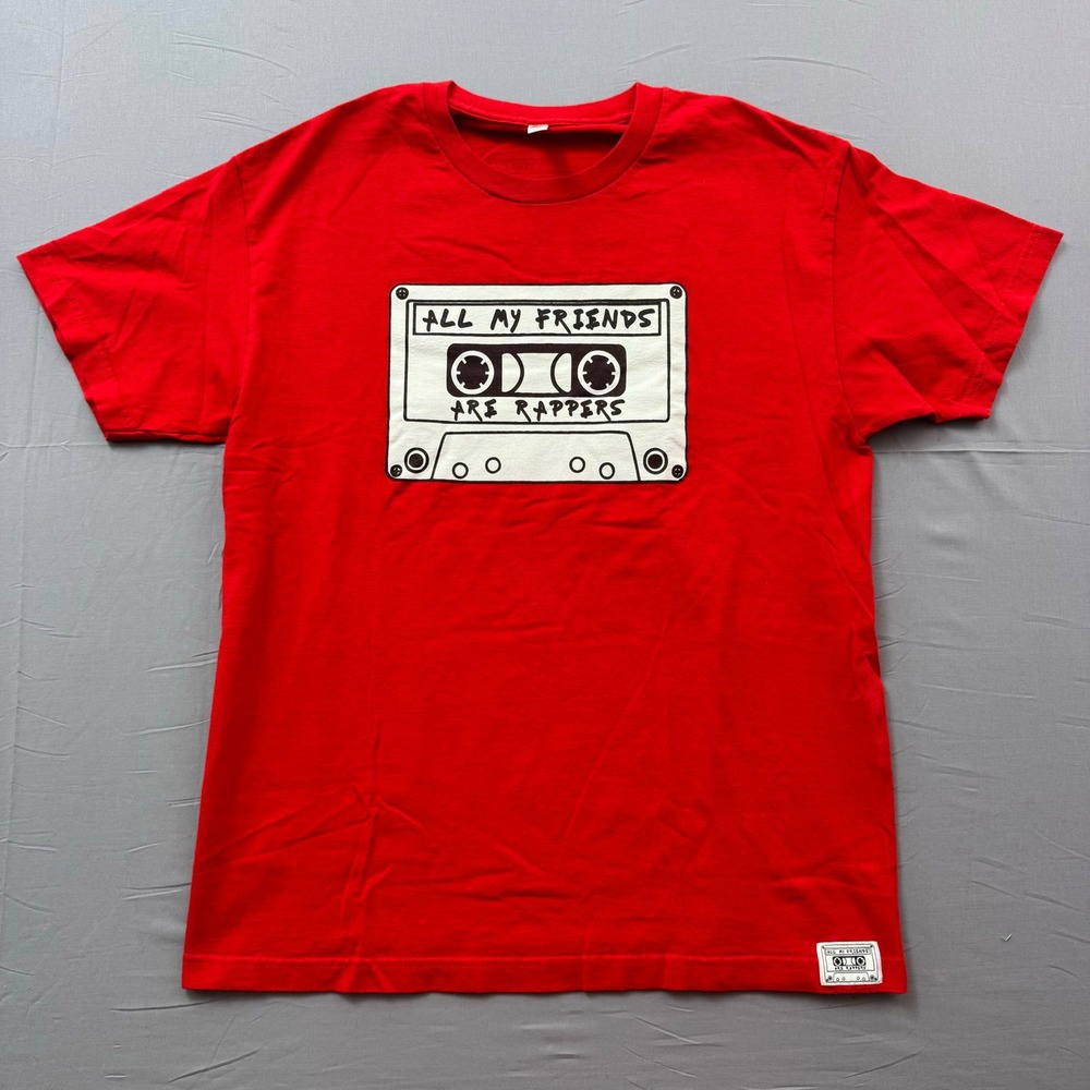 Alstyle All My Friends Are Rappers Cassette Graphic T-Shirt Red Mens Large